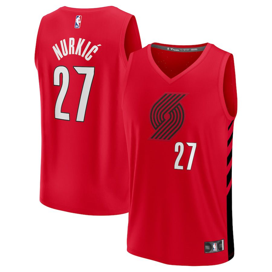 Men Portland Trail Blazers #27 Jusuf Nurkic Fanatics Branded Red Statement Edition 2022-23 Fast Break NBA Jersey